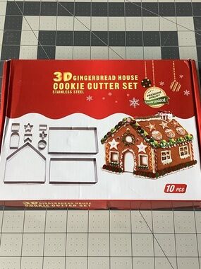 3D Gingerbread House Cookie Cutter Set (10 pcs)